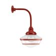 Primary Schoolhouse Gooseneck Light, 400-Barn Red, Large Clear Glass, Triple Painted Band, G13 Gooseneck Arm